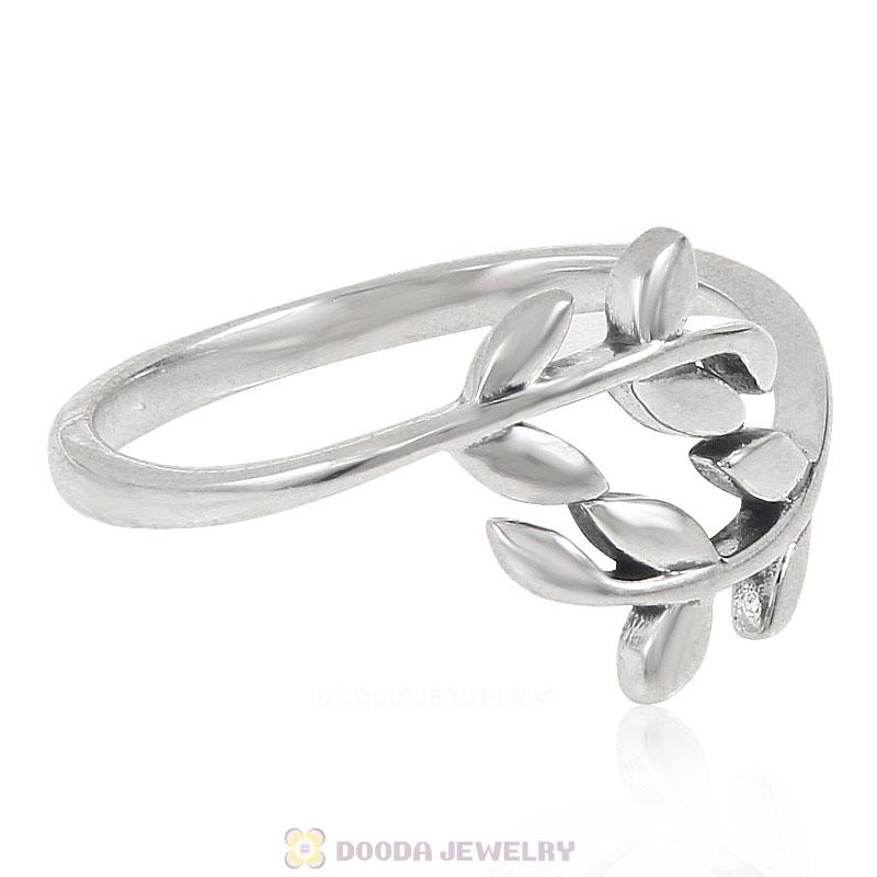 European 925 Sterling Silver Leaves Ring Wholesale