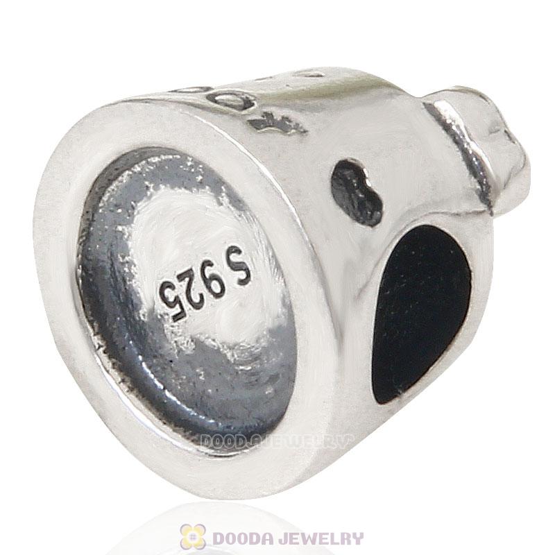 925 Sterling Silver Woof with Clear CZ Charm Bead