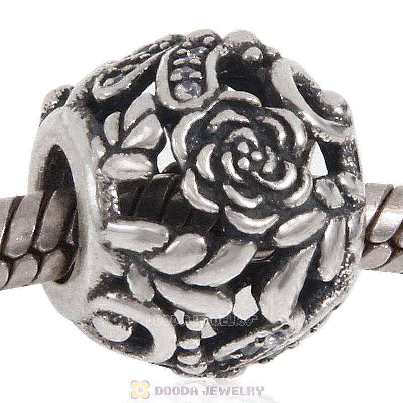 925 Sterling Silver Dragonfly Meadow with Clear CZ Bead