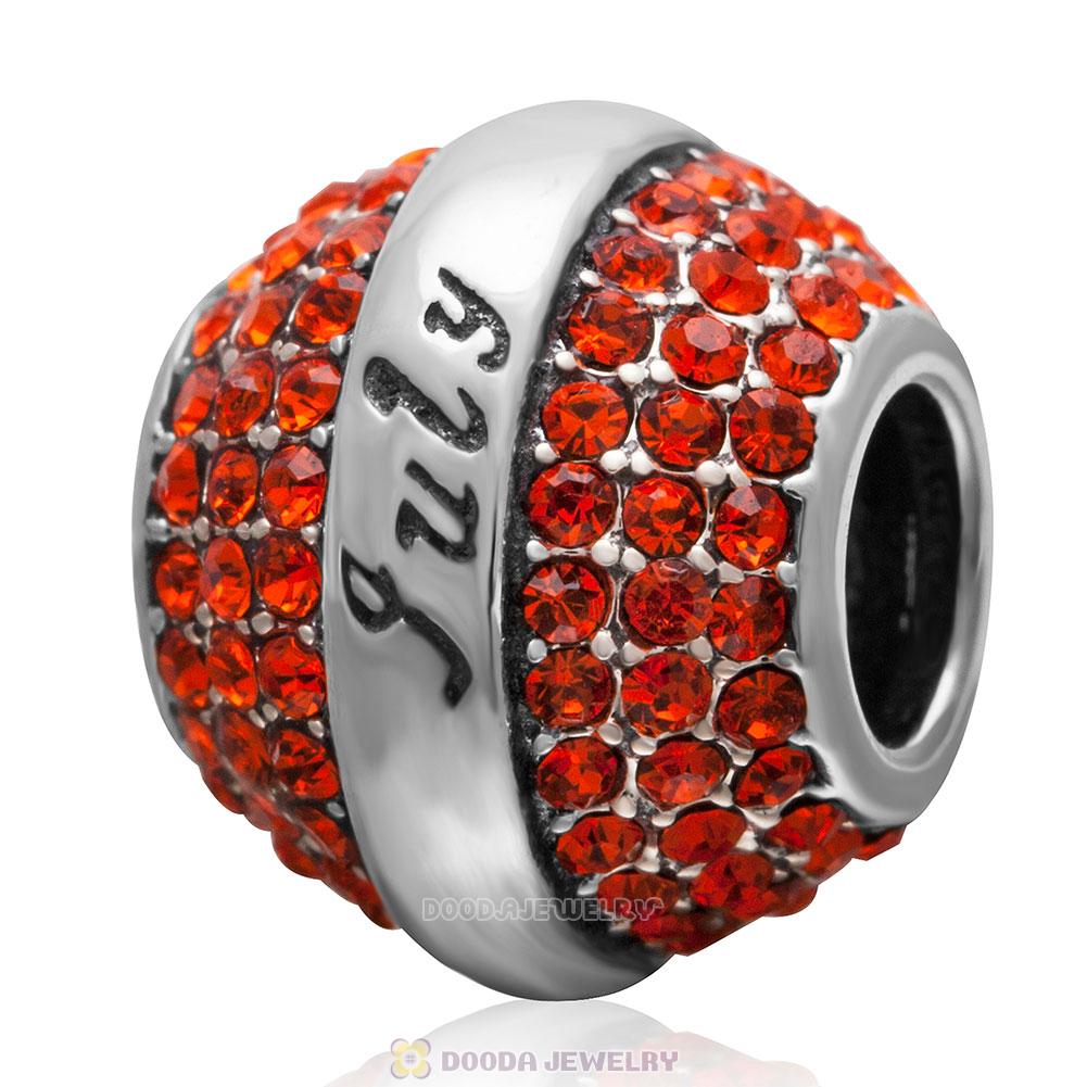 925 Sterling Silver July Birthstone Round Bead