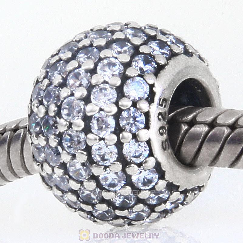 925 Sterling Silver Clear Pave Lights with Clear CZ Bead
