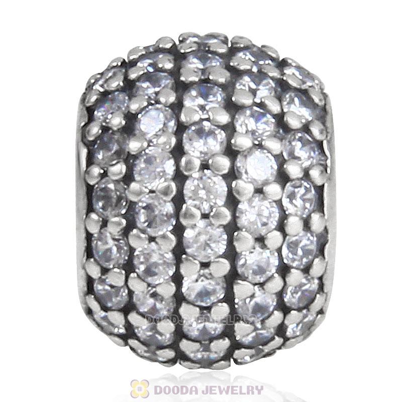 925 Sterling Silver Clear Pave Lights with Clear CZ Bead