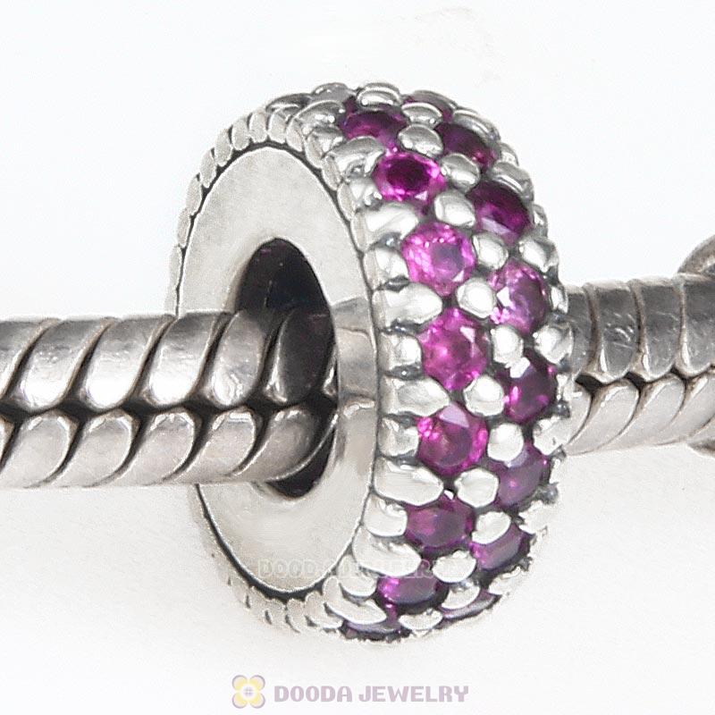 925 Sterling Silver Inspiration Within with Fuchsia CZ Spacer Bead