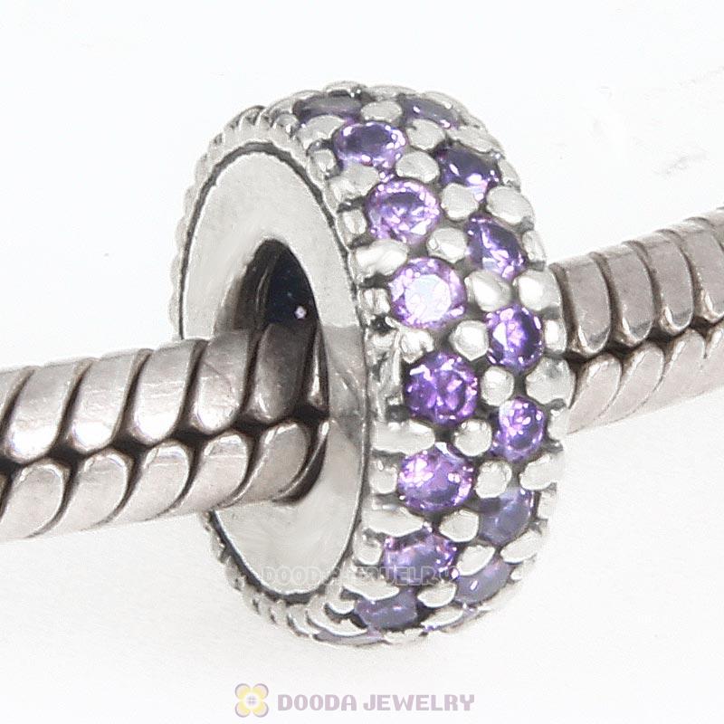 925 Sterling Silver Inspiration Within with Tanzanite CZ Spacer Bead
