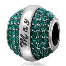 925 Sterling Silver May Birthstone Round Bead