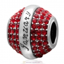 925 Sterling Silver January Birthstone Round Bead