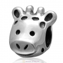 925 Sterling Silver Giraffe Animal Charm Bead