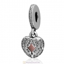 925 Sterling Silver Angel Wings with Clear CZ Dangle Heart Charm