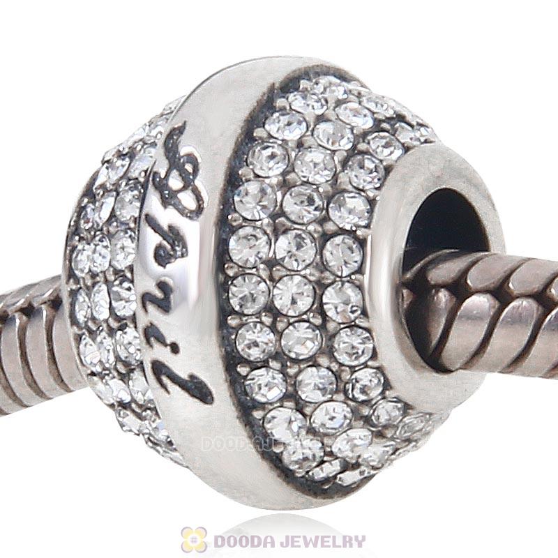 925 Sterling Silver April Birthstone Round Bead