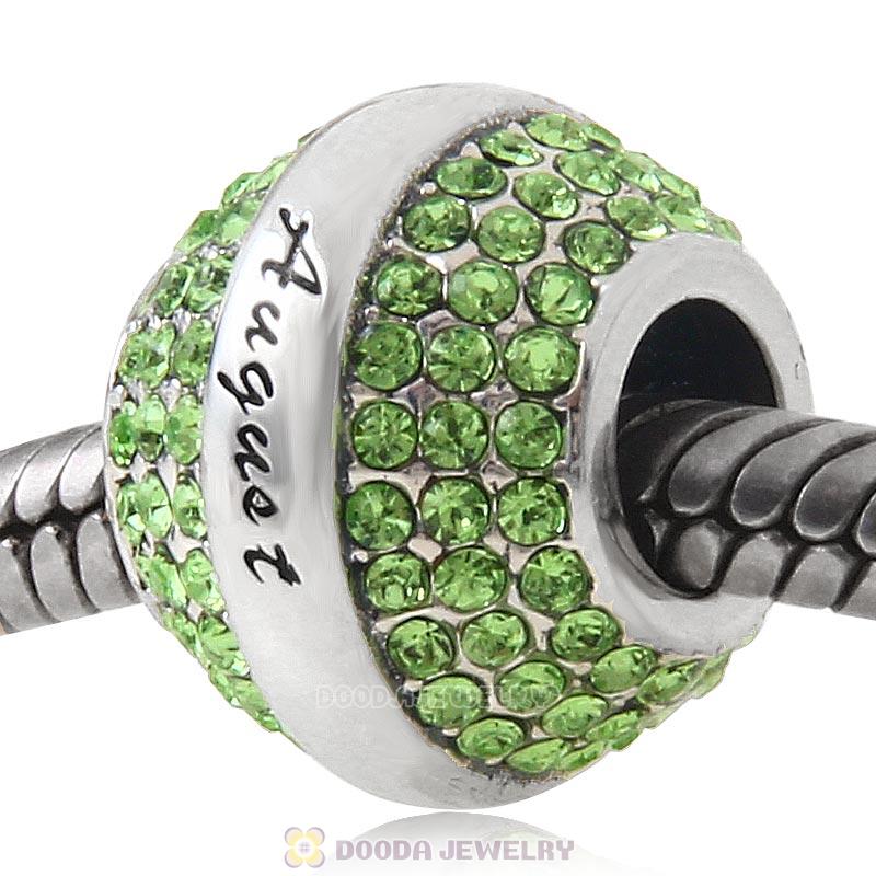 925 Sterling Silver August Birthstone Round Bead