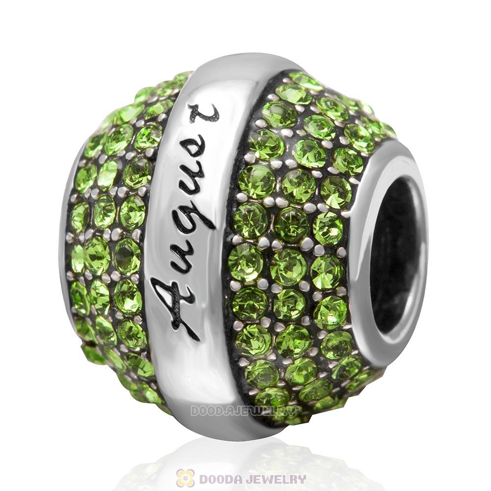 925 Sterling Silver August Birthstone Round Bead