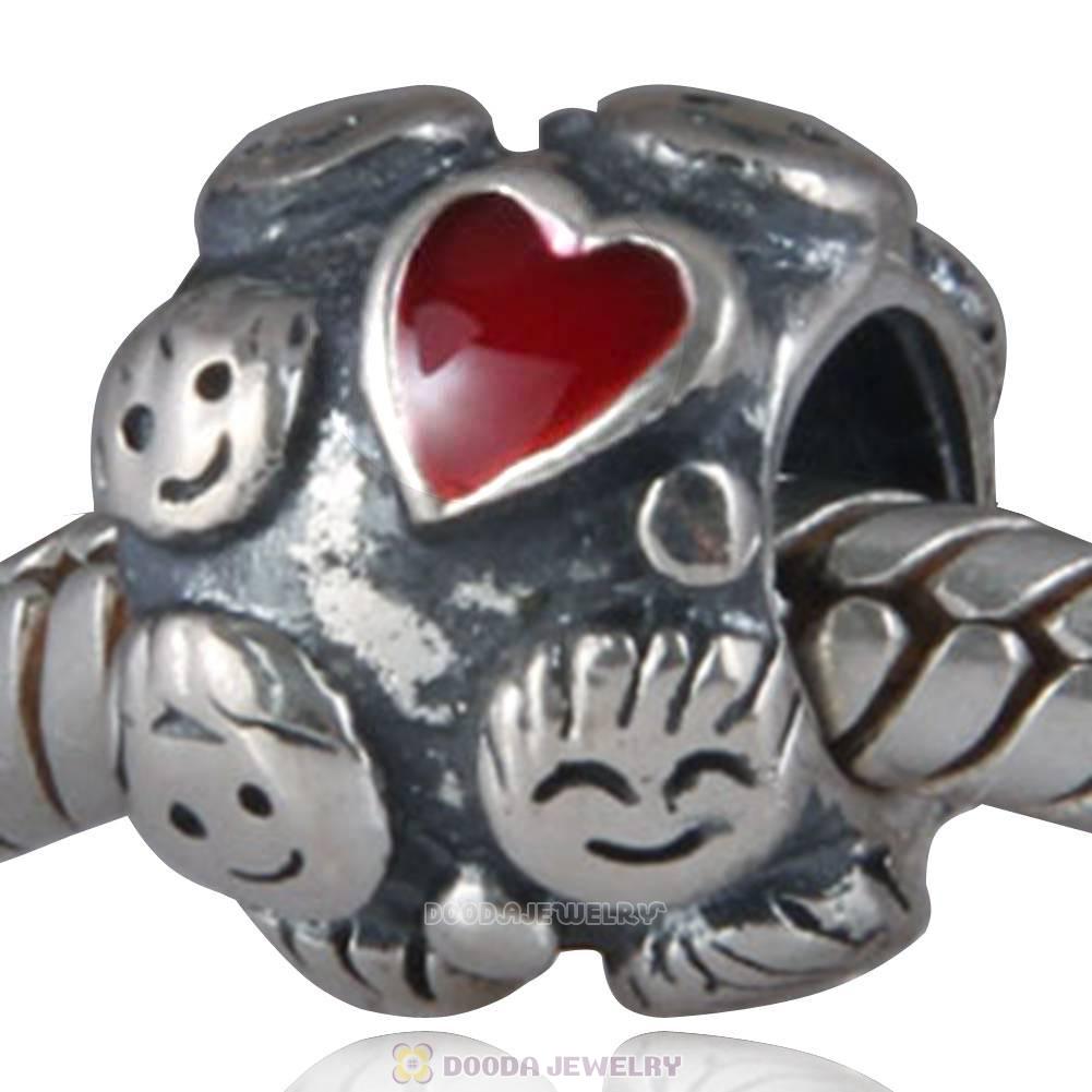 European Style Limited Family Ties Charm Silver Beads Enamel Red Hot Love