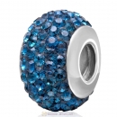 Sterling Silver Austrian crystal Beads with Thread Core 925 stamped