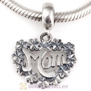 925 Sterling Silver MOM Dangle Charms For Mother Day 