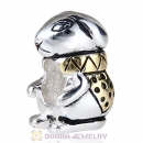 Gold Plated Sterling Silver European Style Bunny King Beads Wholesale
