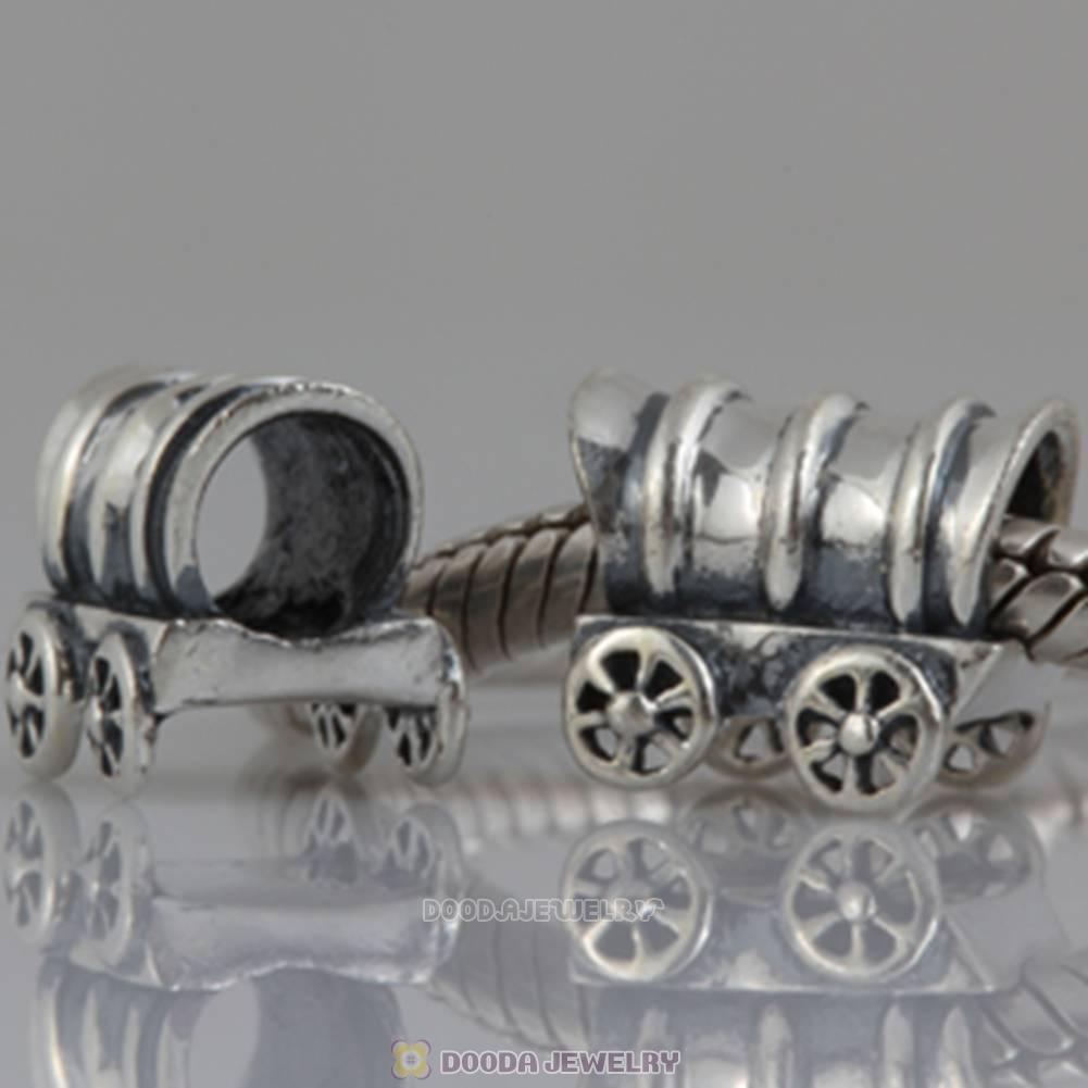 Solid Sterling Silver European Style Train Beads and Charms