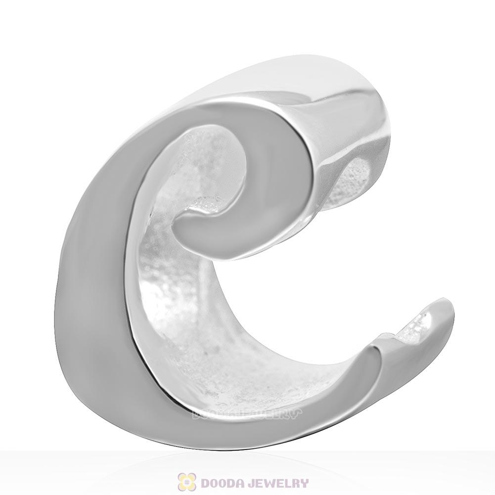 DIY 925 Sterling Silver Alphabet Letter C Charm Beads