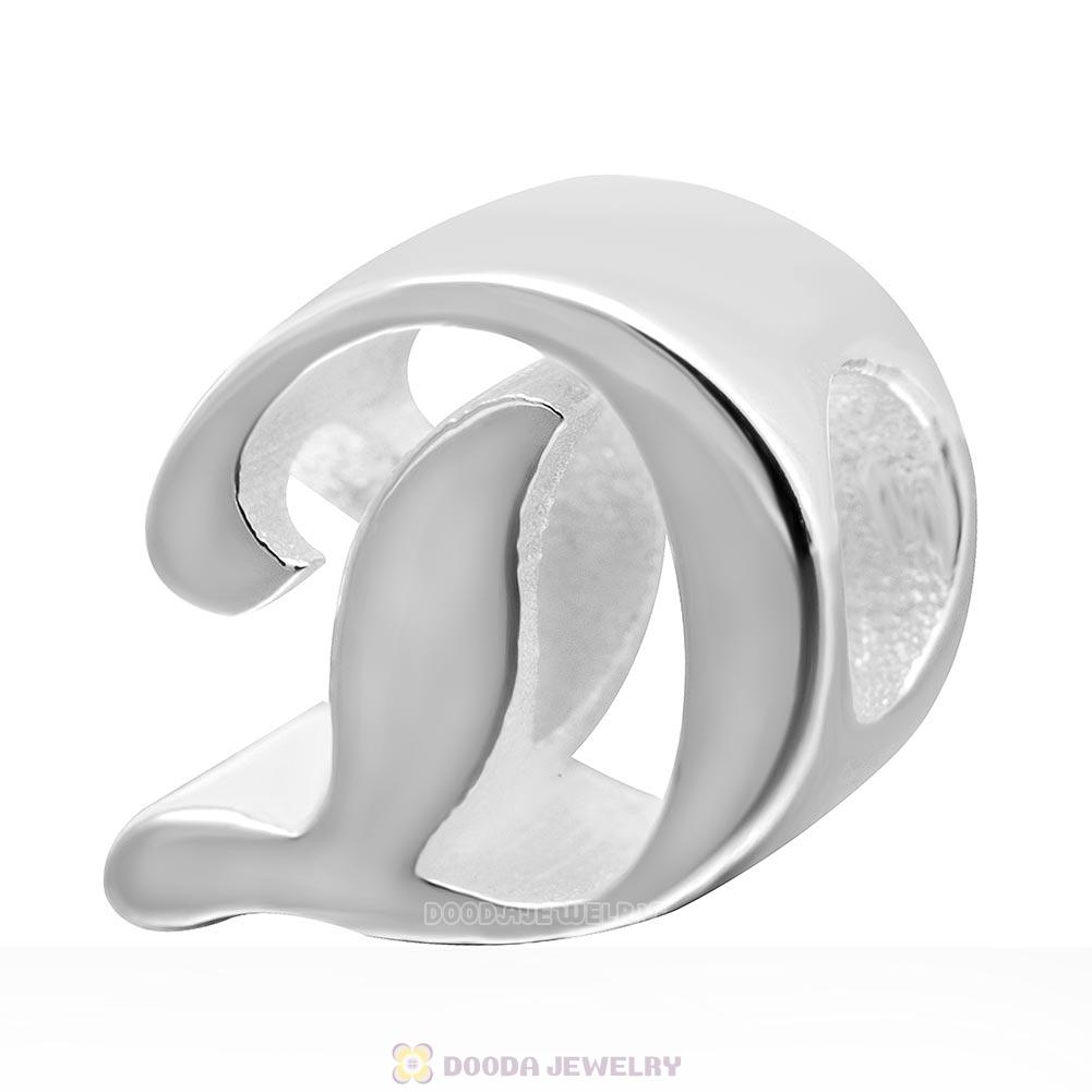DIY 925 Sterling Silver Alphabet Letter D Charm Beads