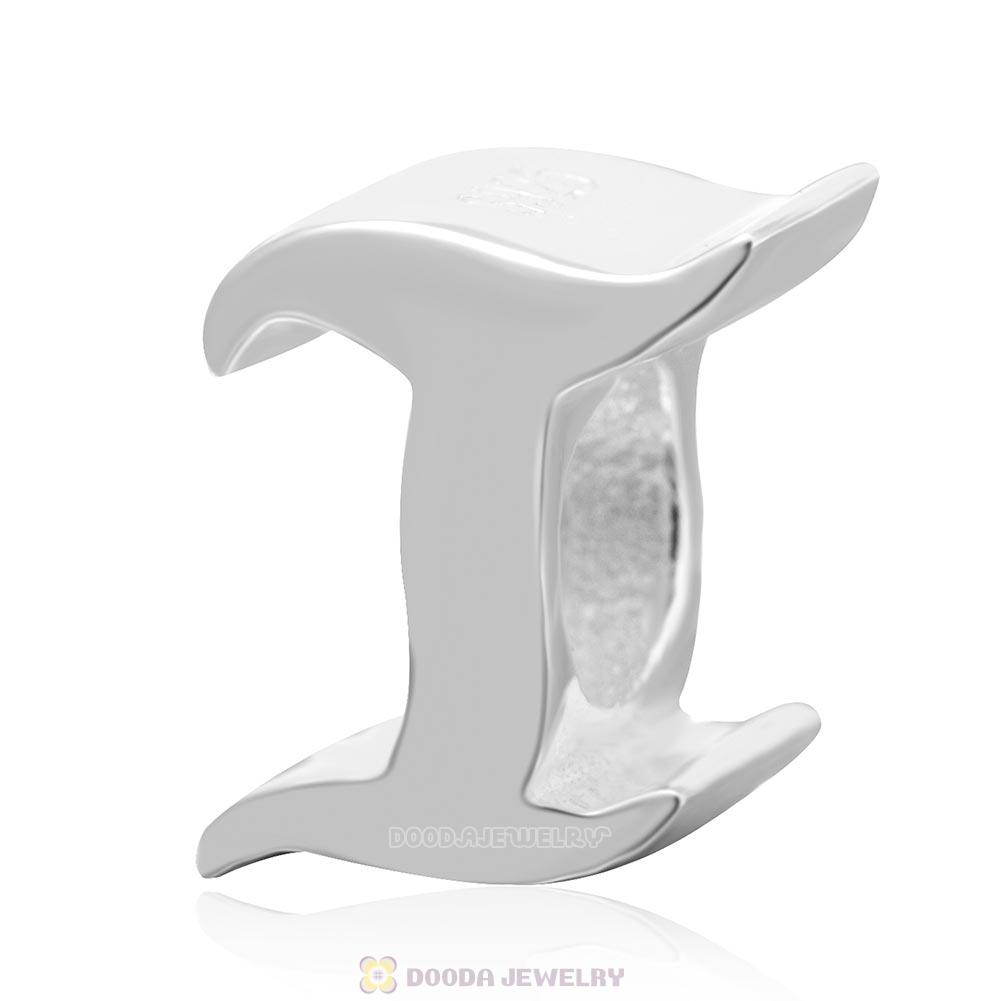 DIY 925 Sterling Silver Alphabet Letter I Charm Beads
