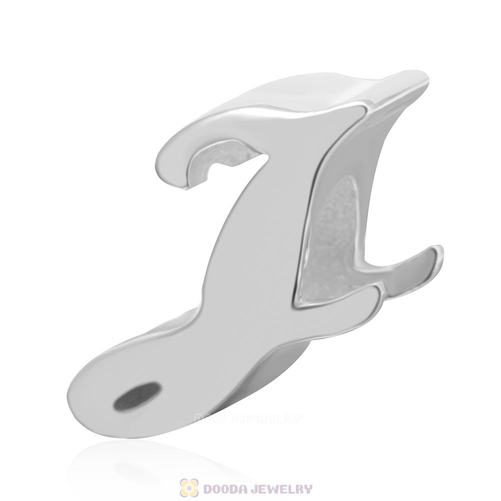DIY 925 Sterling Silver Alphabet Letter J Charm Beads