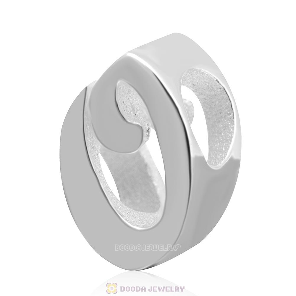 DIY 925 Sterling Silver Alphabet Letter O Charm Beads