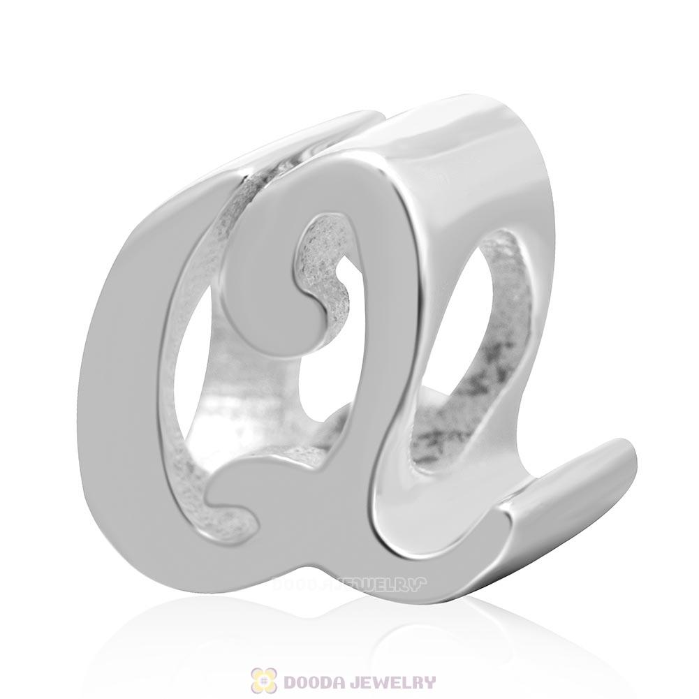 DIY 925 Sterling Silver Alphabet Letter Q Charm Beads