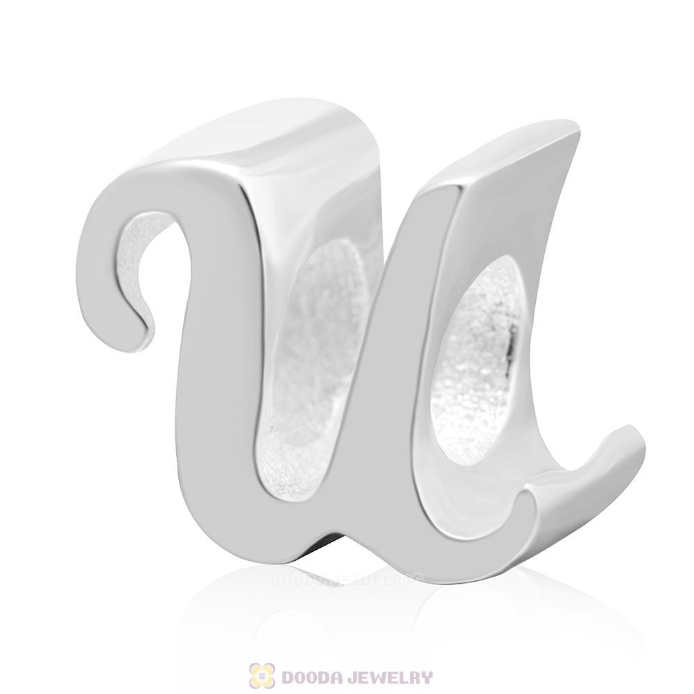 DIY 925 Sterling Silver Alphabet Letter U Charm Beads