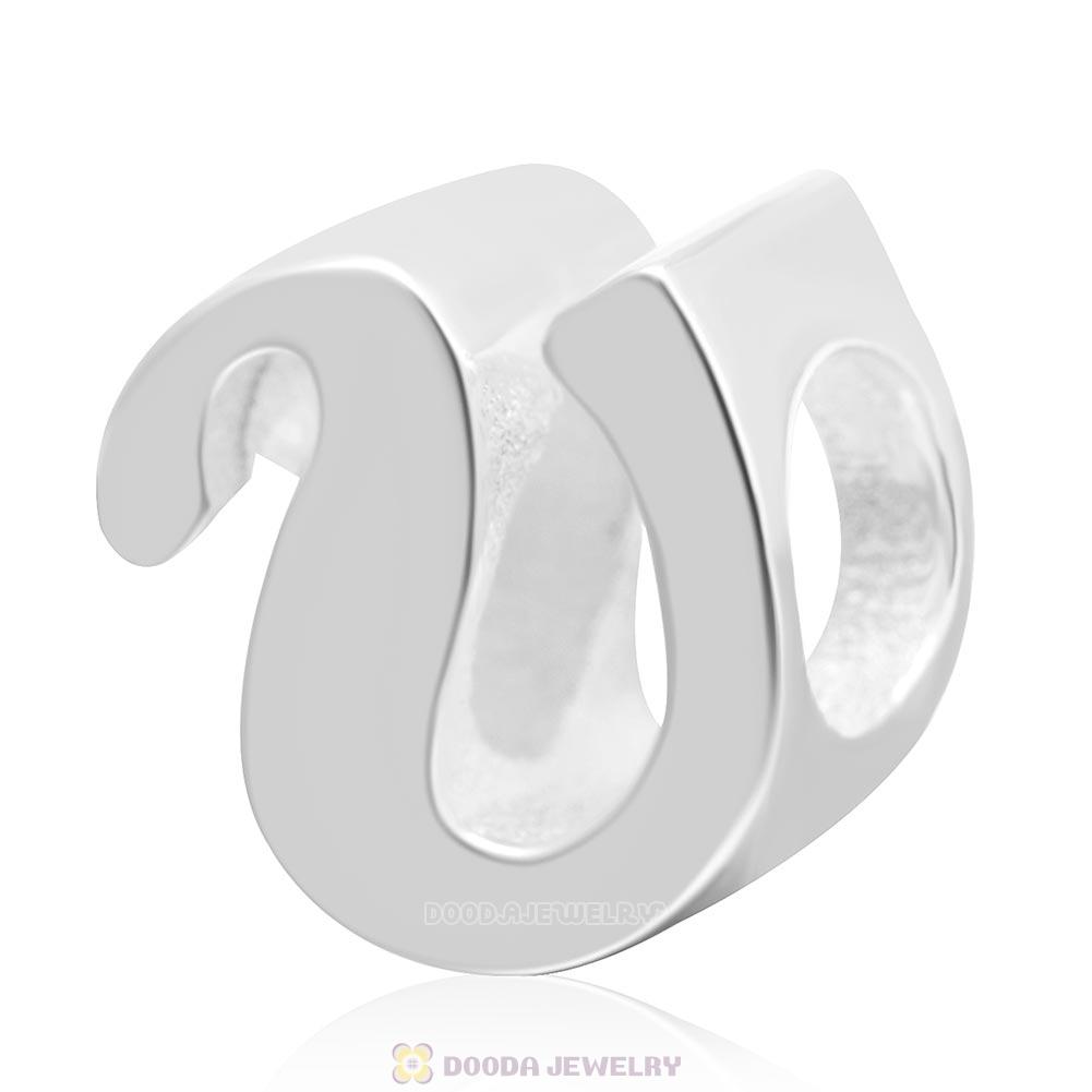 DIY 925 Sterling Silver Alphabet Letter V Charm Beads