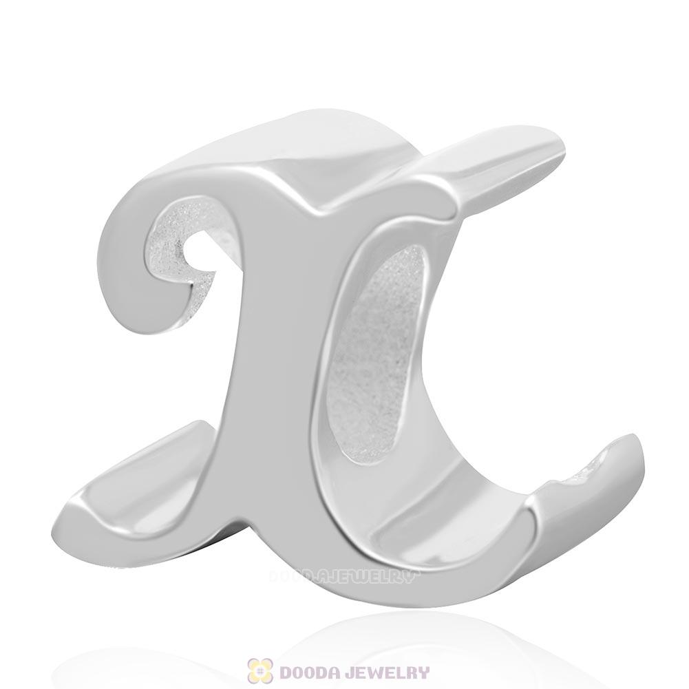 DIY 925 Sterling Silver Alphabet Letter X Charm Beads