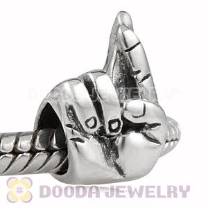 925 Sterling Silver Good Luck Fingers Crossed Beads European Compatible