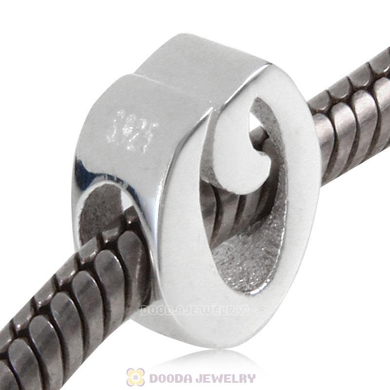 DIY 925 Sterling Silver Alphabet Letter O Charm Beads