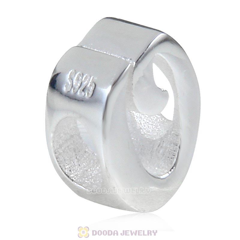 DIY 925 Sterling Silver Alphabet Letter O Charm Beads