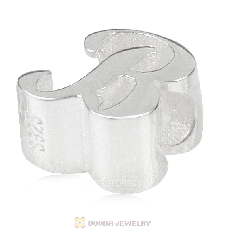 DIY 925 Sterling Silver Alphabet Letter B Charm Beads