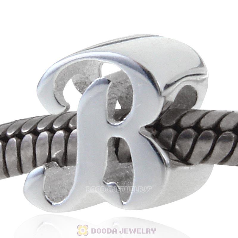 DIY 925 Sterling Silver Alphabet Letter B Charm Beads