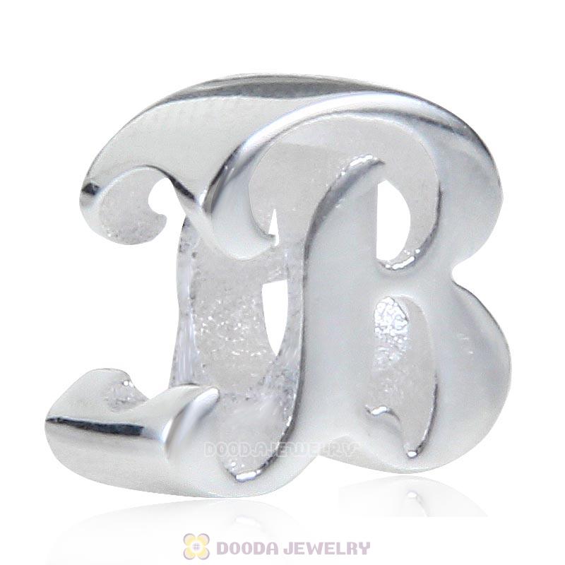 DIY 925 Sterling Silver Alphabet Letter B Charm Beads