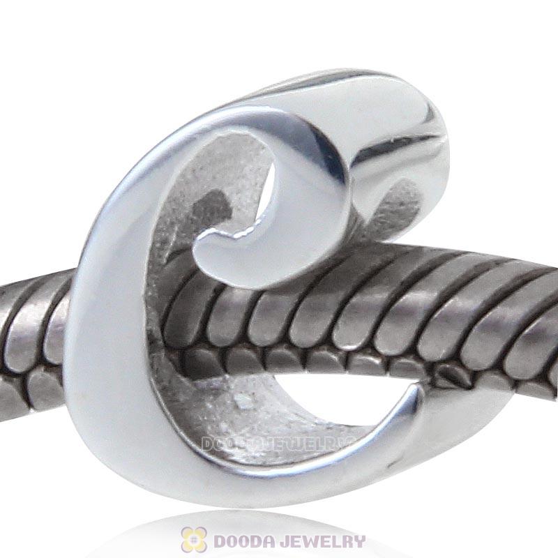 DIY 925 Sterling Silver Alphabet Letter C Charm Beads