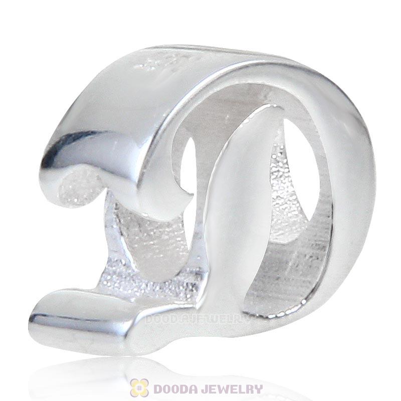 DIY 925 Sterling Silver Alphabet Letter D Charm Beads