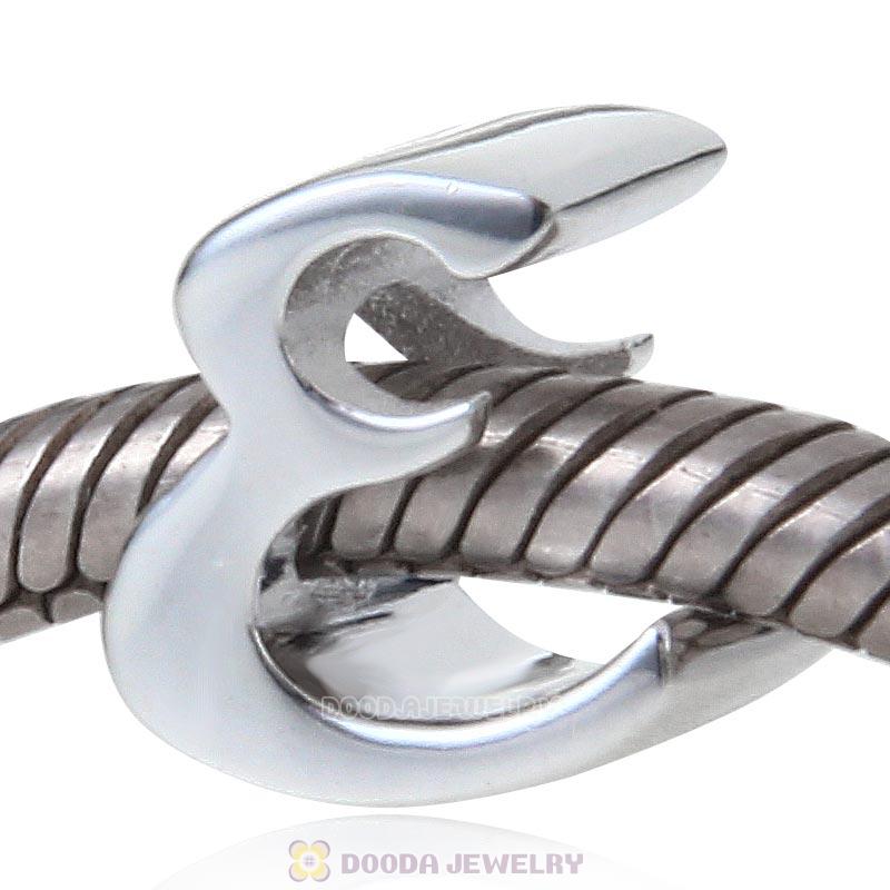 DIY 925 Sterling Silver Alphabet Letter E Charm Beads