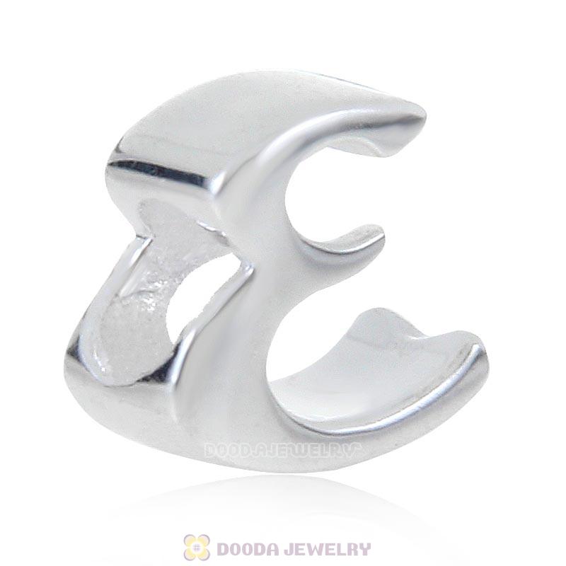 DIY 925 Sterling Silver Alphabet Letter E Charm Beads