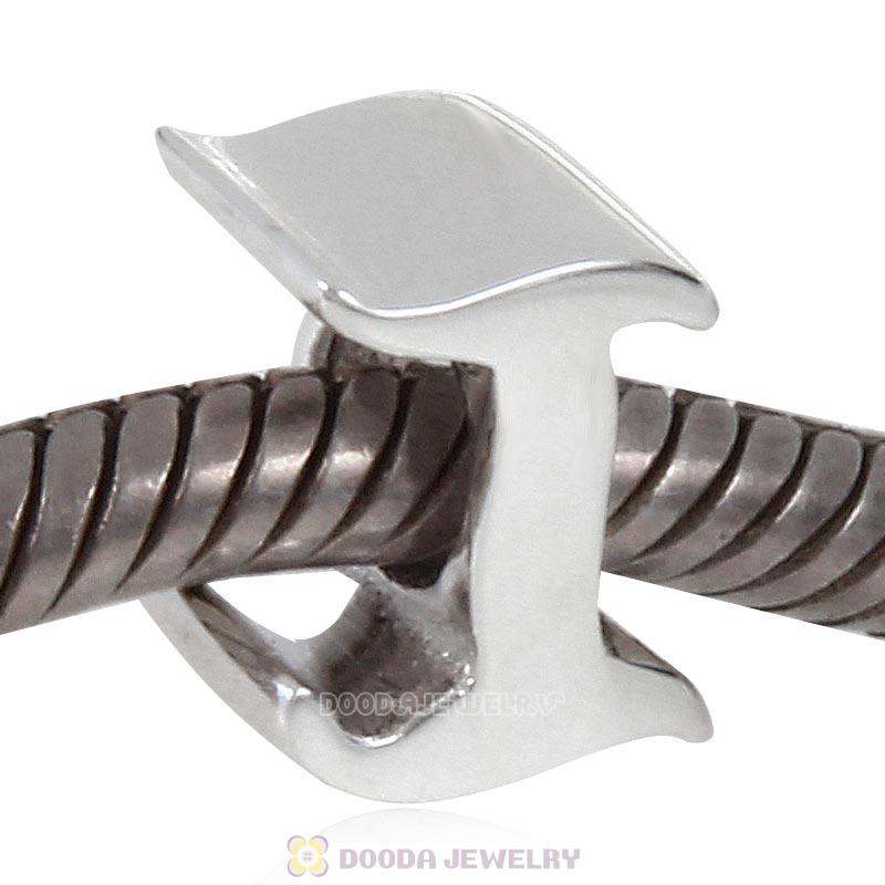 DIY 925 Sterling Silver Alphabet Letter I Charm Beads
