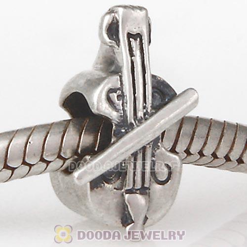 Solid Sterling Silver European Style violin Beads and Charms