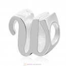 DIY 925 Sterling Silver Alphabet Letter W Charm Beads