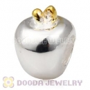 Gold Plated Charm Jewelry Silver Apple Beads