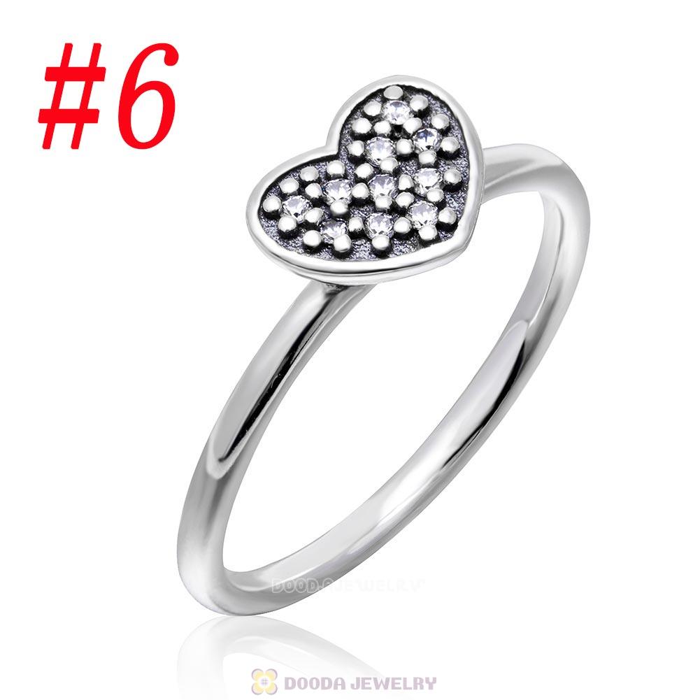 925 Sterling Silver Sparkling Love Ring with Clear CZ