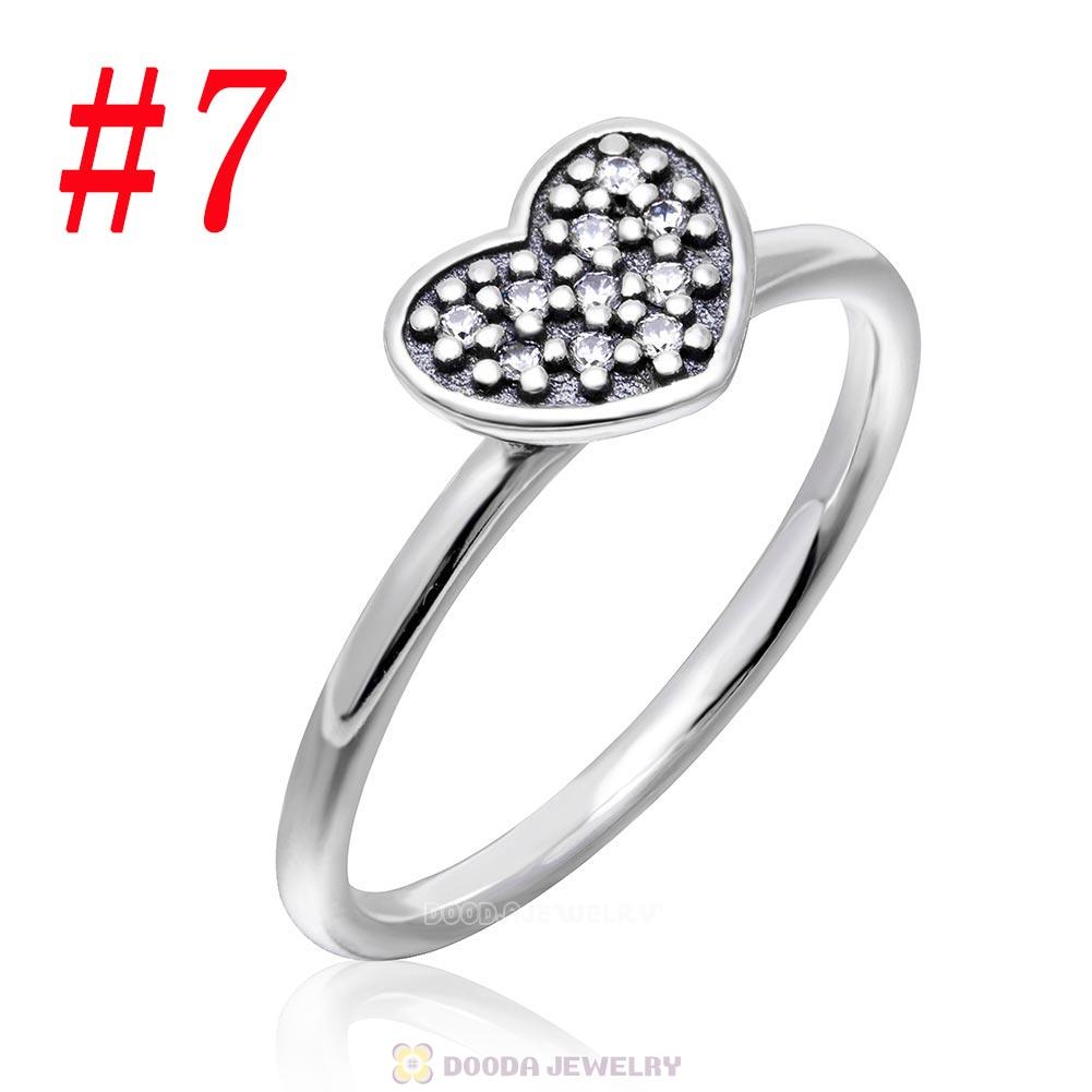 925 Sterling Silver Sparkling Love Ring with Clear CZ