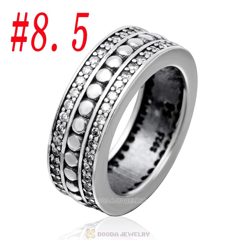 925 Sterling Silver Forever Ring with Clear CZ