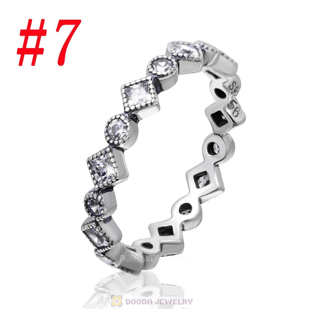 925 Sterling Silver Alluring Brilliant Princess Ring with Clear CZ