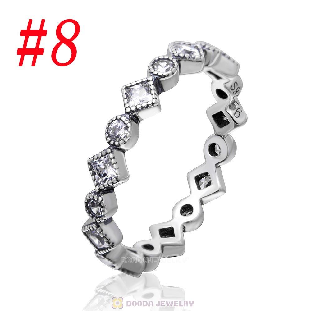 925 Sterling Silver Alluring Brilliant Princess Ring with Clear CZ