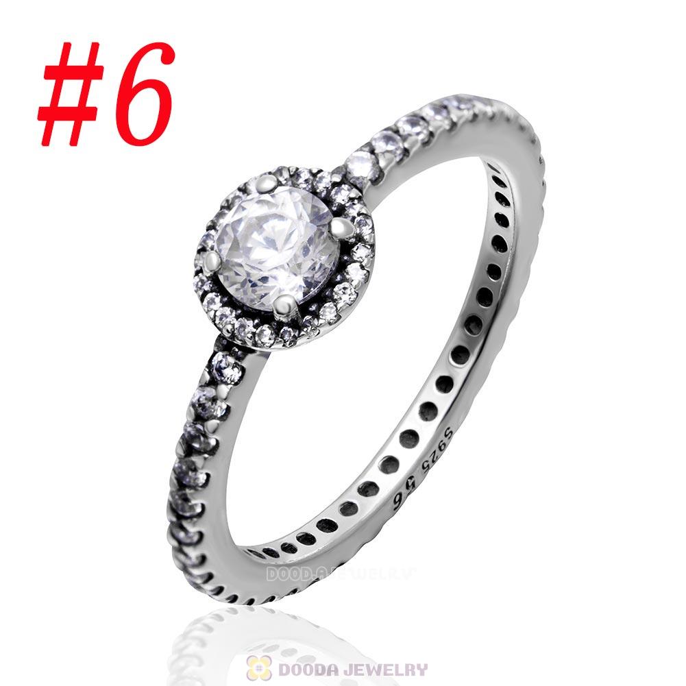 925 Sterling Silver Vintage Elegance with Clear CZ Ring