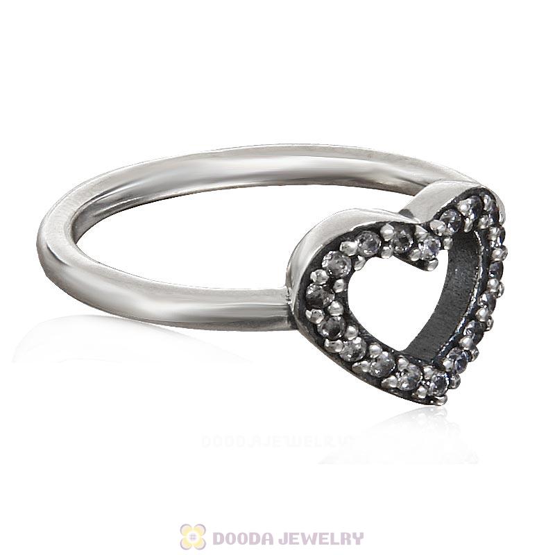 925 Sterling Silver Be My Valentine Ring with Clear CZ